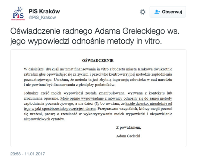 Radny PiS: Dzieci z In Vitro są jak truskawki bez smaku!