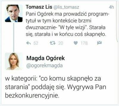 Dawno nikt nie ośmieszył Tomasza Lisa tak jak Magdalena Ogórek!