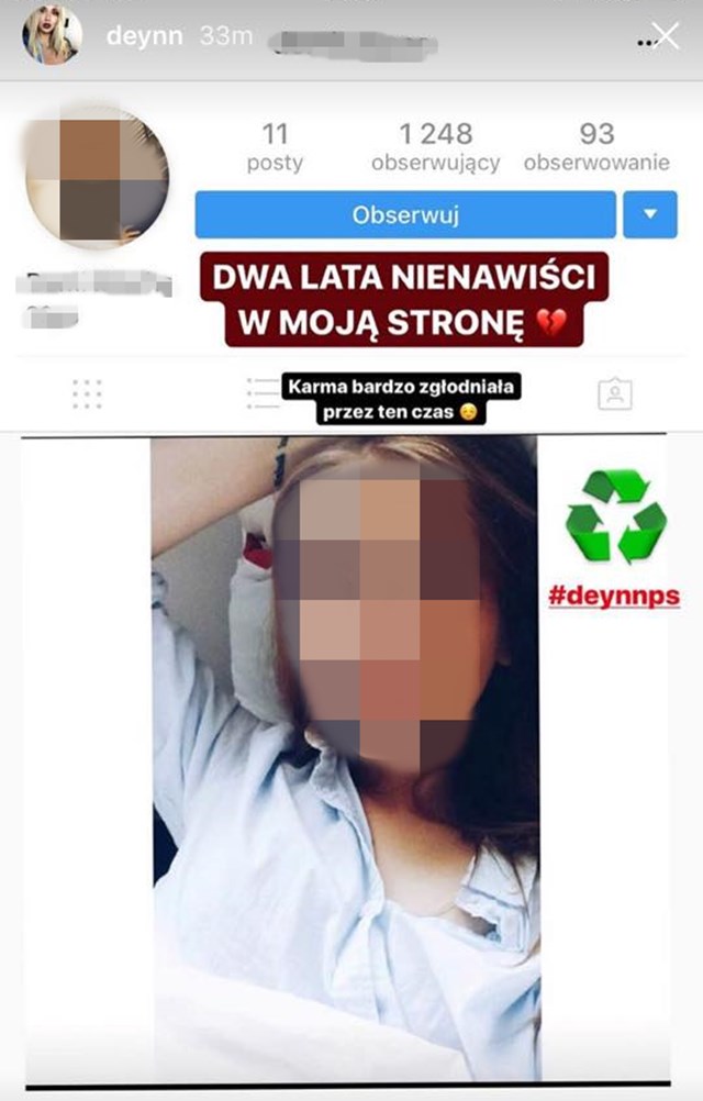 Deynn da 5000zł za dowody przeciwko HEJTEROM