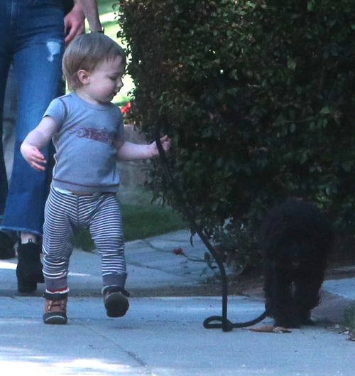 Mały Xander wyprowadza psa na spacer (FOTO)
