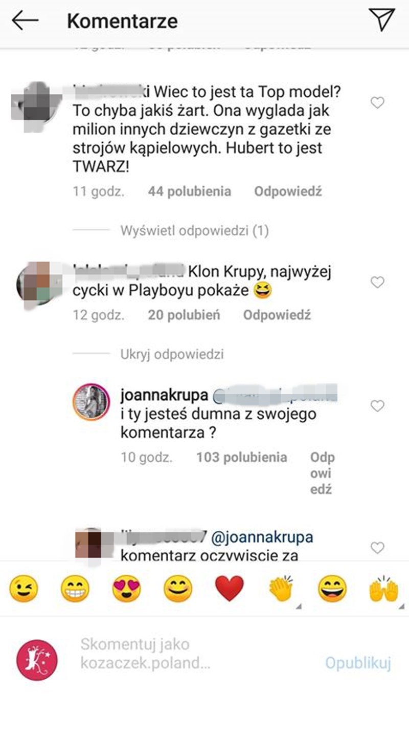 Joanna Krupa w ogniu krytyki! Postanowiła OSTRO odpowiedzieć w obronie Kasi Joanna Krupa w ogniu krytyki! Postanowiła OSTRO odpowiedzieć w obronie Kasi
