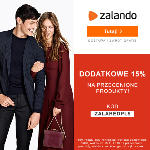 Dodatkowe -15% na przecenione produkty tylko na Zalando.pl Dodatkowe -15% na przecenione produkty tylko na Zalando.pl