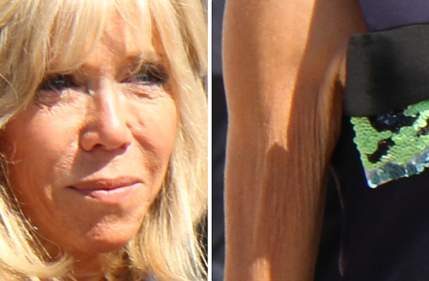 Brigitte Macron założyła mini i odsłoniła ramiona, a tam… (ZDJĘCIA)