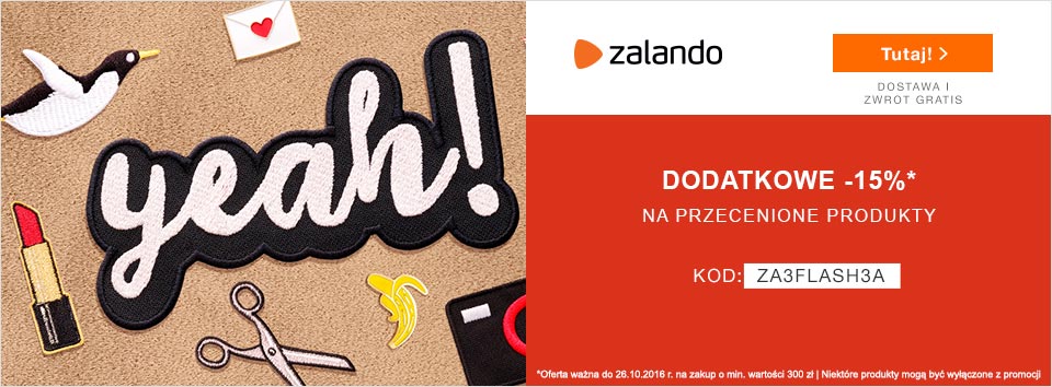 Jesienne -15% od obniżonej ceny na Zalando.pl Jesienne -15% od obniżonej ceny na Zalando.pl