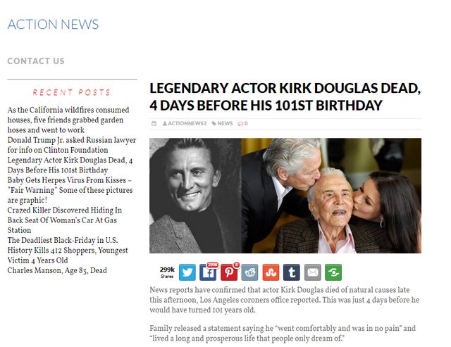 Kirk Douglas nie żyje?