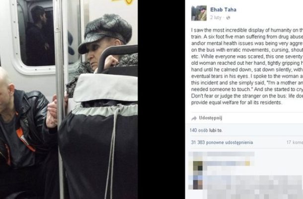 Wszyscy się go bali, ta kobieta podała mu rękę (Facebook)