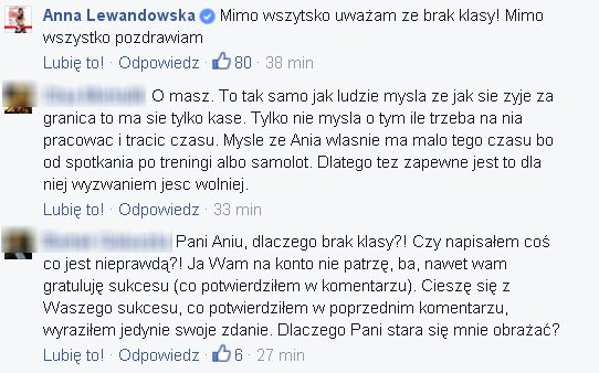 Ta rada Anny Lewandowskiej nie spodobała się internaucie