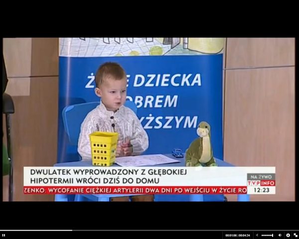 2-letni Adaś wyprowadzony z hipotermii wraca do domu