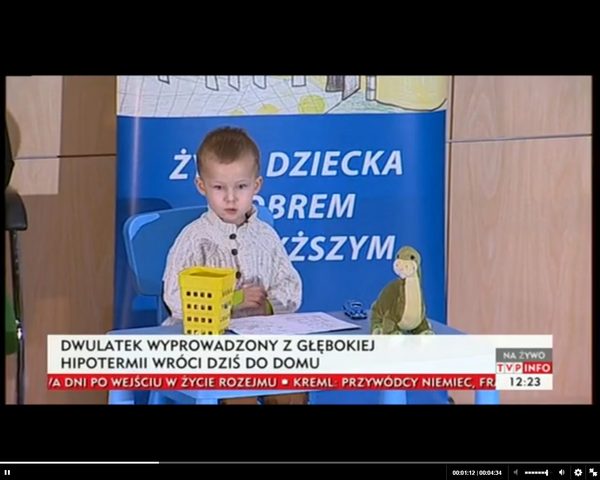 2-letni Adaś wyprowadzony z hipotermii wraca do domu