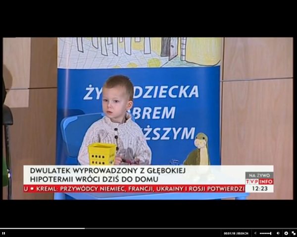 2-letni Adaś wyprowadzony z hipotermii wraca do domu