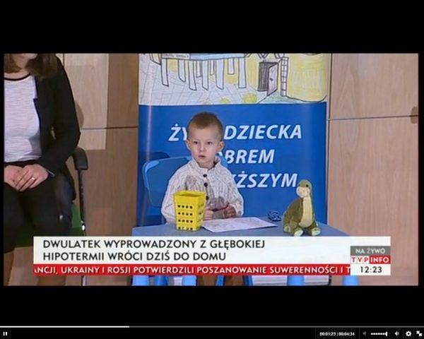 2-letni Adaś wyprowadzony z hipotermii wraca do domu