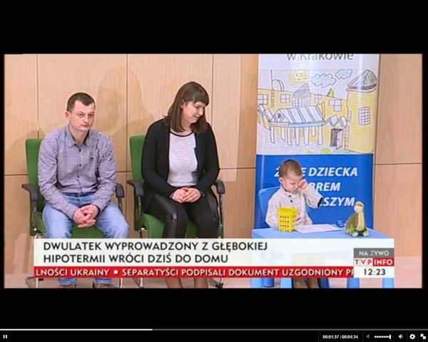 2-letni Adaś wyprowadzony z hipotermii wraca do domu