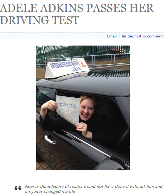 Instruktor jazdy nie rozpoznał Adele