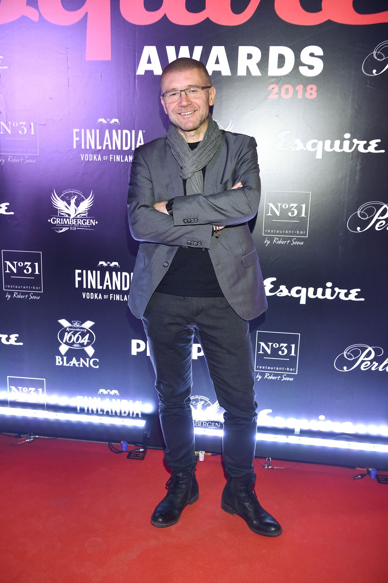 Tomasz Kot, Marcin Prokop, Kuba Przygoński ze statuetkami Esquire Awards