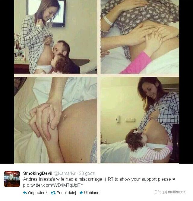 Żona Andresa Iniesty poroniła w siódmym miesiącu ciąży