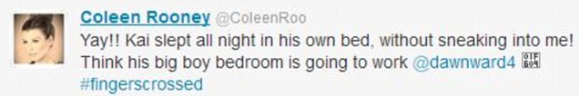 Coleen Rooney wyprowadziła 4-letniego synka z sypialni