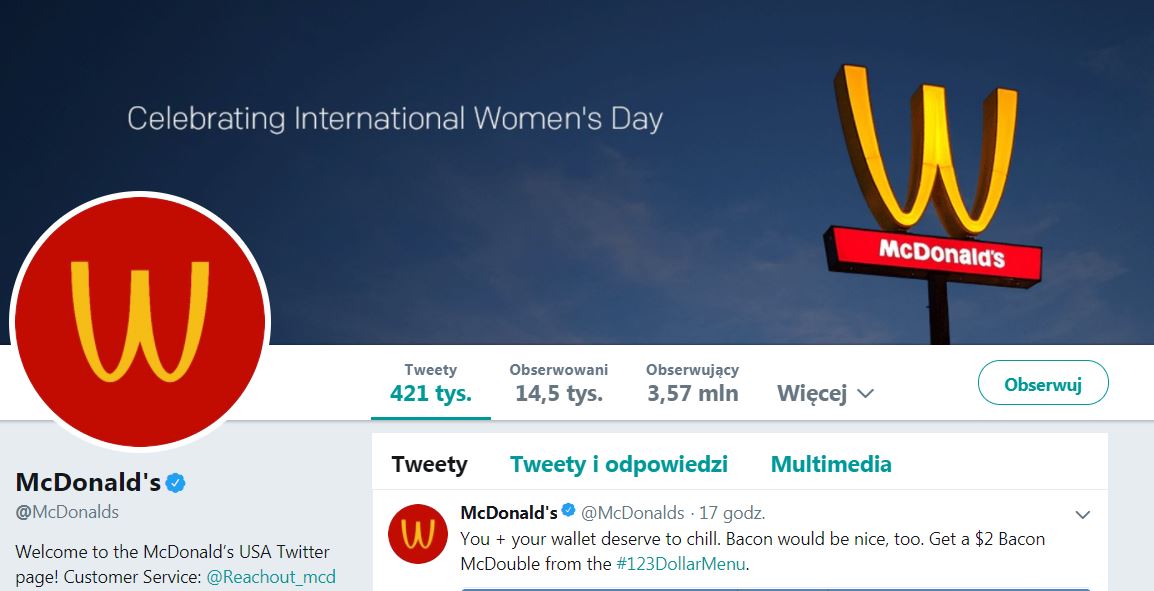 Firma McDonald's odwróciła swoje logo! Świętują DZIEŃ KOBIET! Firma McDonald's odwróciła swoje logo! Świętują DZIEŃ KOBIET!