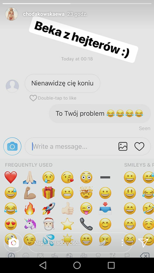 Chodakowska odpowiada na hejt: nienawidzę cię koniu! 