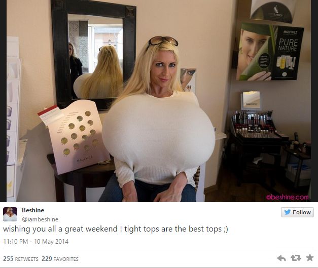 Oto Beshine - posiadaczka największego sztucznego biustu