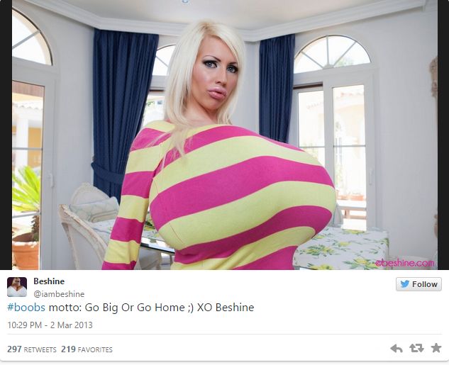 Oto Beshine - posiadaczka największego sztucznego biustu