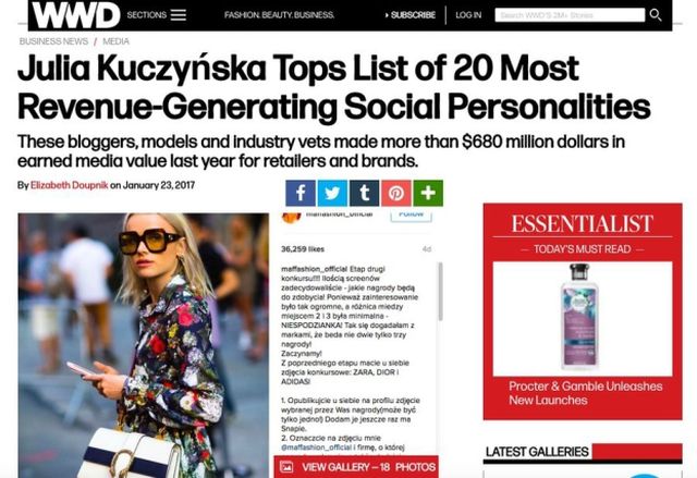 Wow!!! Maffashion NAJBARDZIEJ wpływową blogerką na świecie! 
