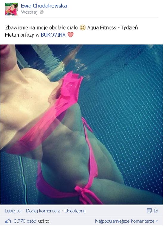 Zdjęcie Chodakowskiej w różowym bikini wywołało burzę