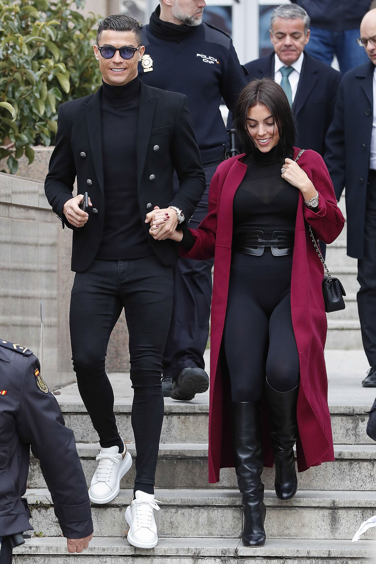 Cristiano Ronaldo i Georgina Rodriguez wychodzą z sądu (ZDJĘCIA)