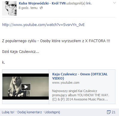 Kaja Czaja - kolejna wyrzucona przez Wojewódzkiego...