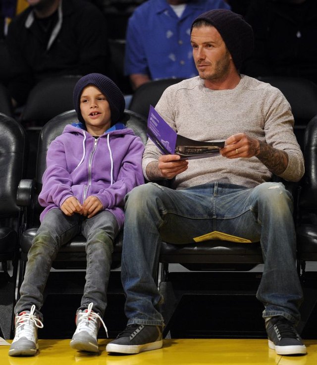 David Beckham z synem Romeo na meczu (FOTO) David Beckham z synem Romeo na meczu (FOTO)