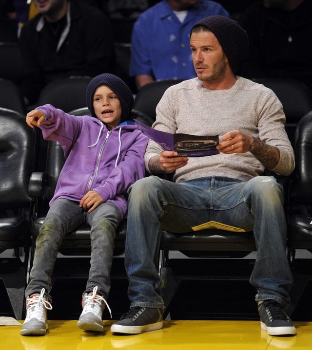 David Beckham z synem Romeo na meczu (FOTO) David Beckham z synem Romeo na meczu (FOTO)