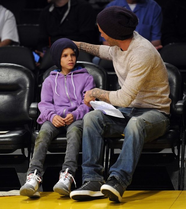 David Beckham z synem Romeo na meczu (FOTO)