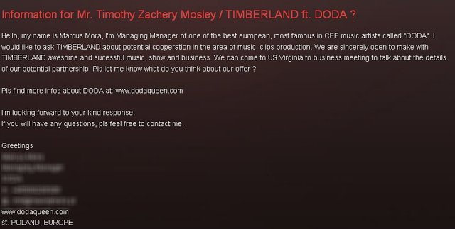 Menadżer Dody poprosił o współpracę z TIMBERLANDEM?