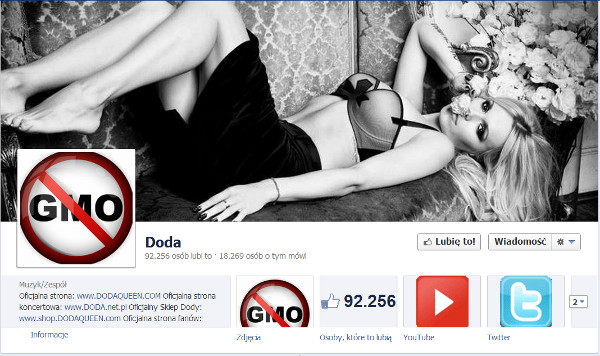 Doda aktywistką, przeciwniczką GMO Doda aktywistką, przeciwniczką GMO