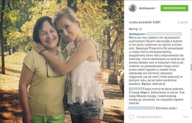 Doda sugeruje, że Szulim przyczyniła się do choroby jej mamy