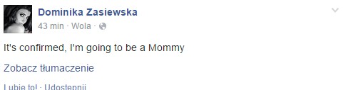 Wodzianka na FB ogłosiła, że jest w ciąży?