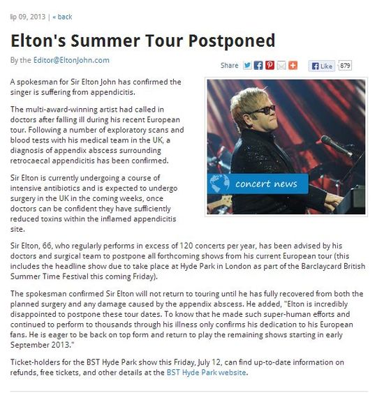 Eltona Johna czeka operacja!