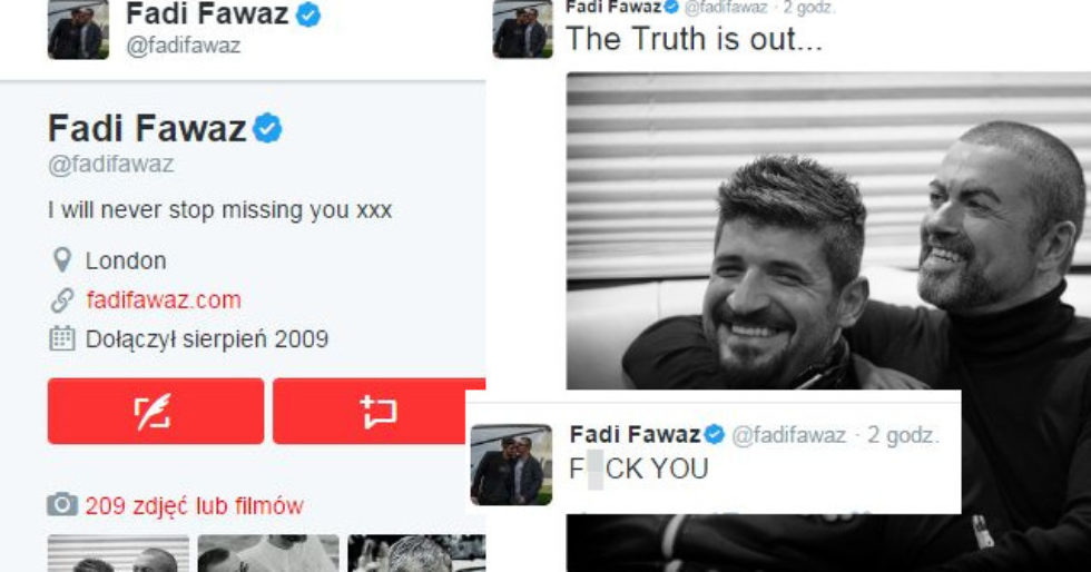 Fadi Fawaz, były partner George’a Michaela, OSTRO na Twitterze: F*CK YOU Fadi Fawaz, były partner George’a Michaela, OSTRO na Twitterze: F*CK YOU