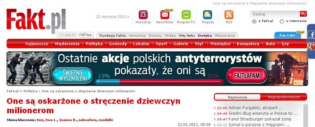 Fakt: Żona lidera Virgin podejrzewana o stręczycielstwo Fakt: Żona lidera Virgin podejrzewana o stręczycielstwo