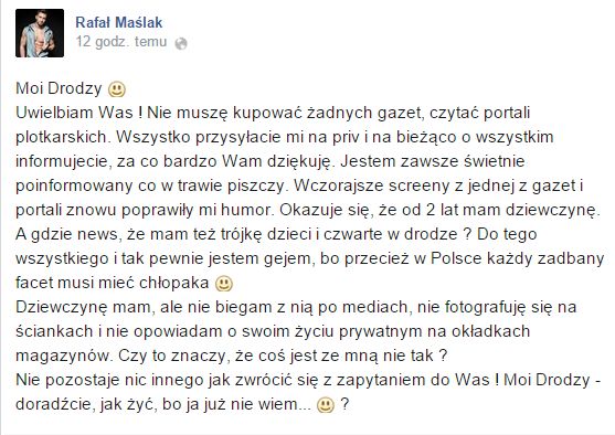 Rafał Maślak: Dziewczynę mam, ale... Rafał Maślak: Dziewczynę mam, ale...