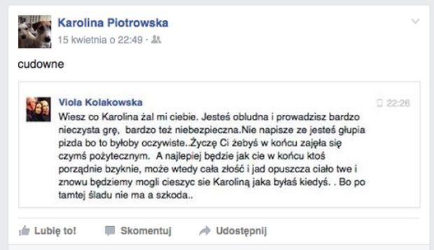 Kołakowska do Korwin-Piotrowskiej: Głupia P***A!