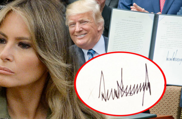 Gdy przyjrzysz się podpisowi Melanii Trump, zastananowi Cię JEDNA rzecz
