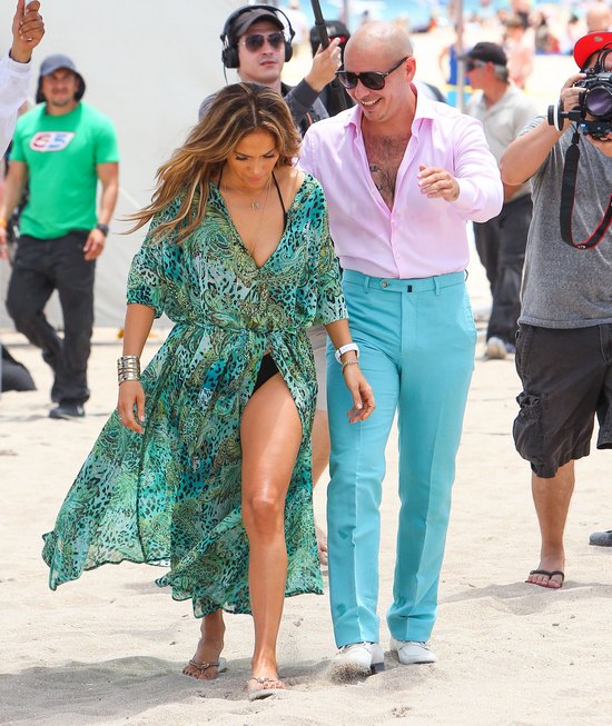 Jennifer Lopez podczas kręcenia nowego teledysku (FOTO)