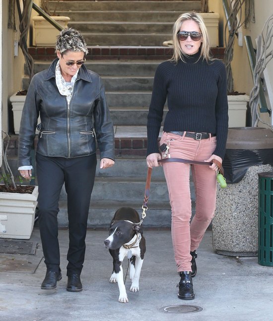 Sharon Stone na spacerze z pupilem (FOTO)