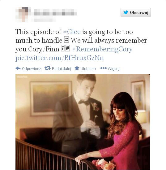 Bohaterowie Glee żegnają Finna Hudsona (VIDEO)