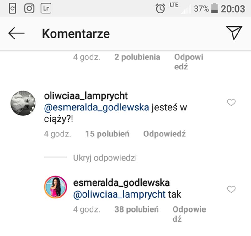 Esmeralda Godlewska potwierdziła CIĄŻĘ