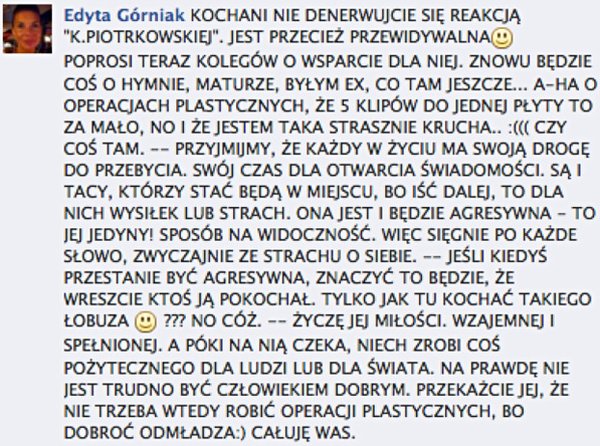 Fani Górniak grożą Korwin-Piotrowskiej grożą śmiercią? Fani Górniak grożą Korwin-Piotrowskiej grożą śmiercią?
