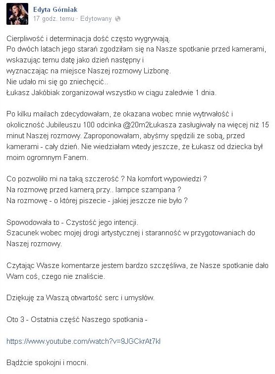 Dlaczego Edyta Górniak tyle czasu poświęciła Jakóbiakowi?
