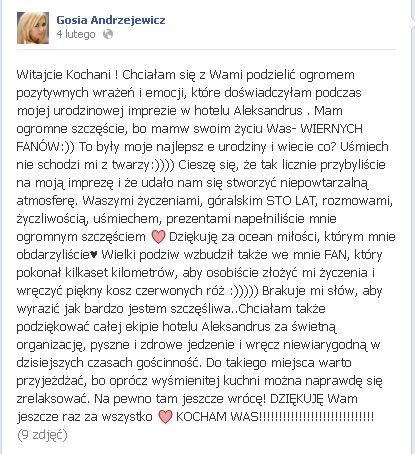 Gosia Andrzejewicz chwali się urodzinową imprezką (FOTO)