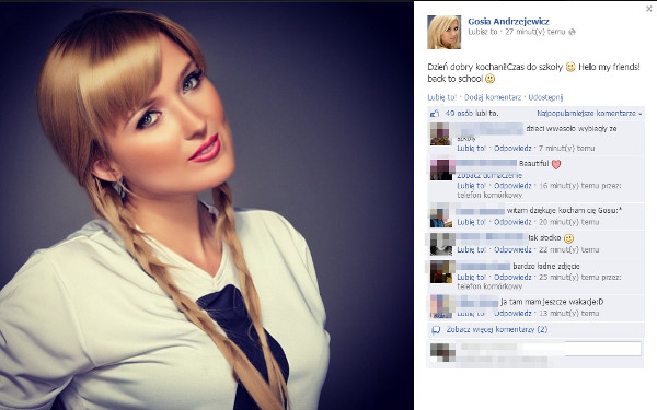 Gosia Andrzejewicz jak lolita z gimnazjum
