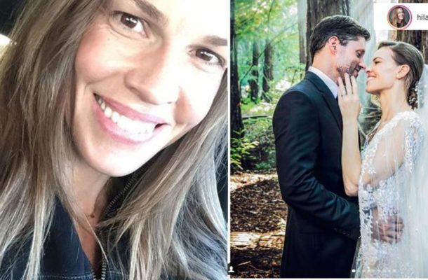 Hilary Swank pokazała zdjęcia w SUKNI ŚLUBNEJ